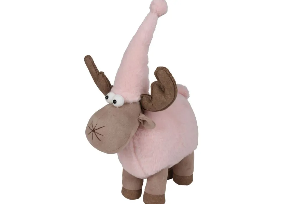 Deko-Rentier Mit Zipfelmutze 29X24X42Cm Rosa/Beige