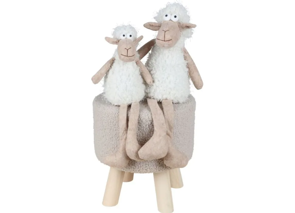 Deko-Schaf Kantenhocker 40Cm Beige/Weis