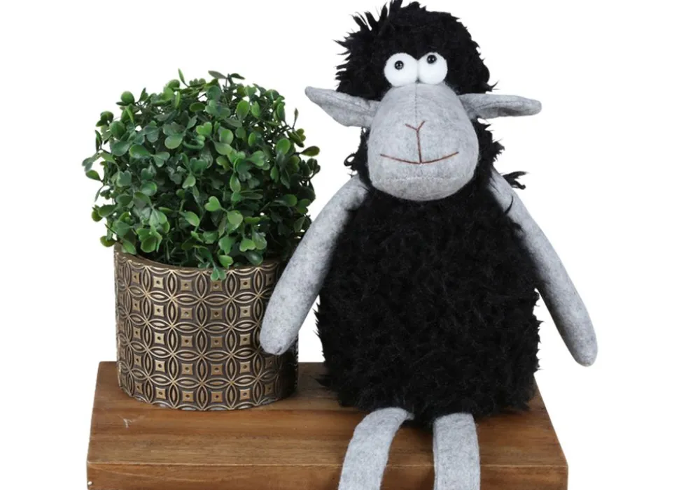 Deko-Schaf Kantenhocker 40Cm Grau/Schwarz