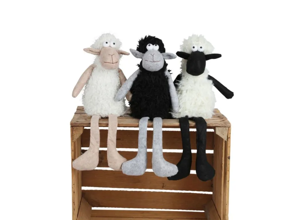 Deko-Schaf Kantenhocker 48Cm Schwarz/Weis