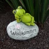 Deko-Stein Willkommen Frosch