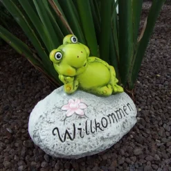 Deko-Stein Willkommen Frosch