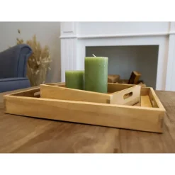 Deko-Tablett Aus Holz 26X5X18Cm