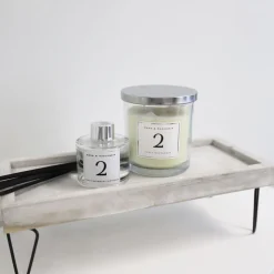 Dekotablett-Set Mit Metallfusen Hellgrau 3-Teilig