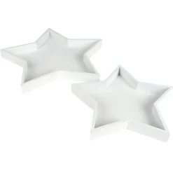 Dekotablett-Set Stern 2-Teilig Weis