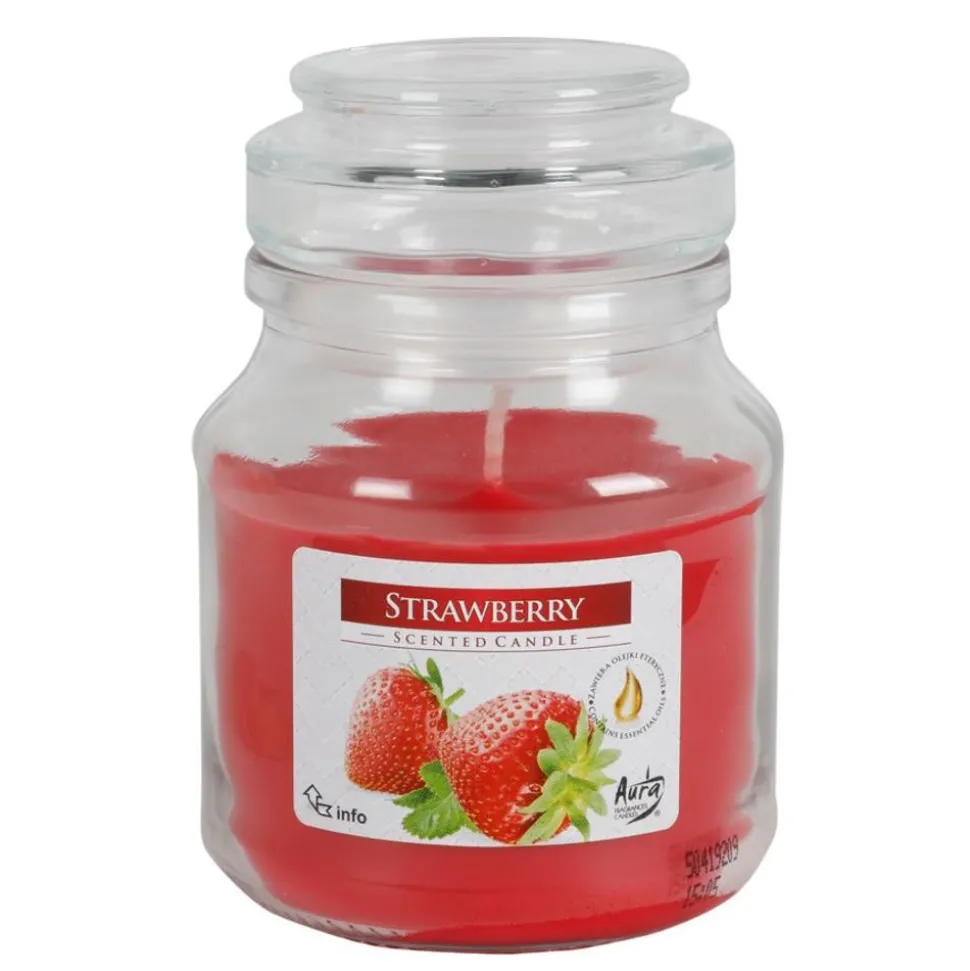 Duftkerze Im Glas Mit Aromadeckel 120G Erdbeere