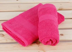 Duschtuch Aus Baumwolle 70X140Cm Pink