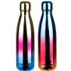 Edelstahl Isolierflasche Mit Farbverlauf Gold/Pink/Blau Glanzend 500Ml