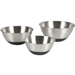 Edelstahl-Schusselset Mit Silikonboden 3-Teilig