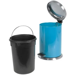 Edelstahl-Treteimer 12L Hellblau