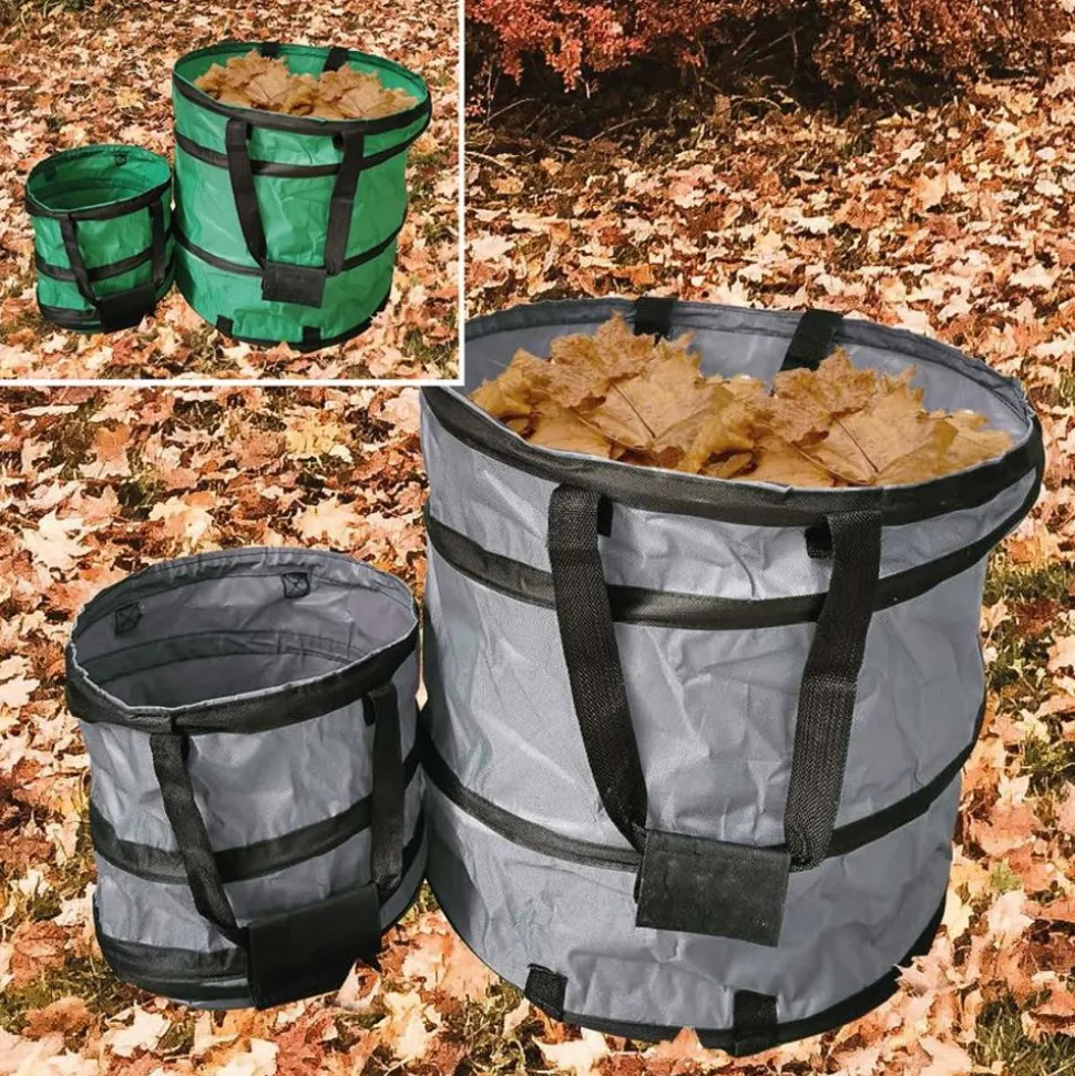 2Er-Set Gruner Jan Garten-Abfallbehälter Pop-Up 85L + 15L