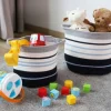 2Er-Set SeilKörbe Aus Baumwolle Gestreift Blau