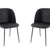 Esszimmerstuhle Aus Samt Mit Metallfusen 2Er-Set Schwarz