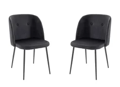 Esszimmerstuhle Aus Samt Mit Metallfusen 2Er-Set Schwarz