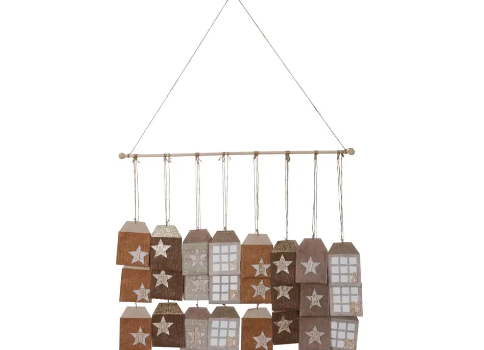 Filz-Adventskalender Hauser 72X107Cm Natur/Braun