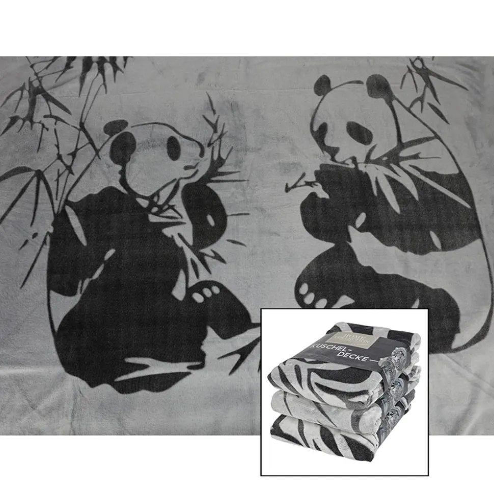 Flanell-Kuscheldecke Mit Panda-Print 150X200Cm