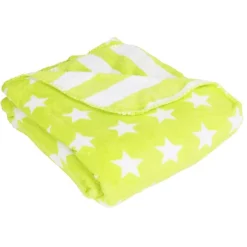 Flanell-Kuscheldecke Stars & Stripes 150X200Cm Neongelb