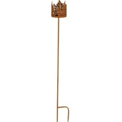 Gartenstecker Kerzenhalter Blatterkrone 10X90Cm Rostbraun