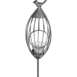 Gartenstecker Vogelkafig 11X101Cm Silber-Grau