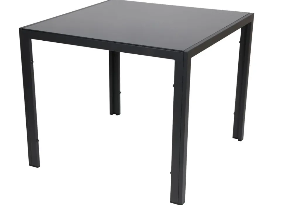 Gartentisch Korfu Mit Glasplatte 90Cm Anthrazit