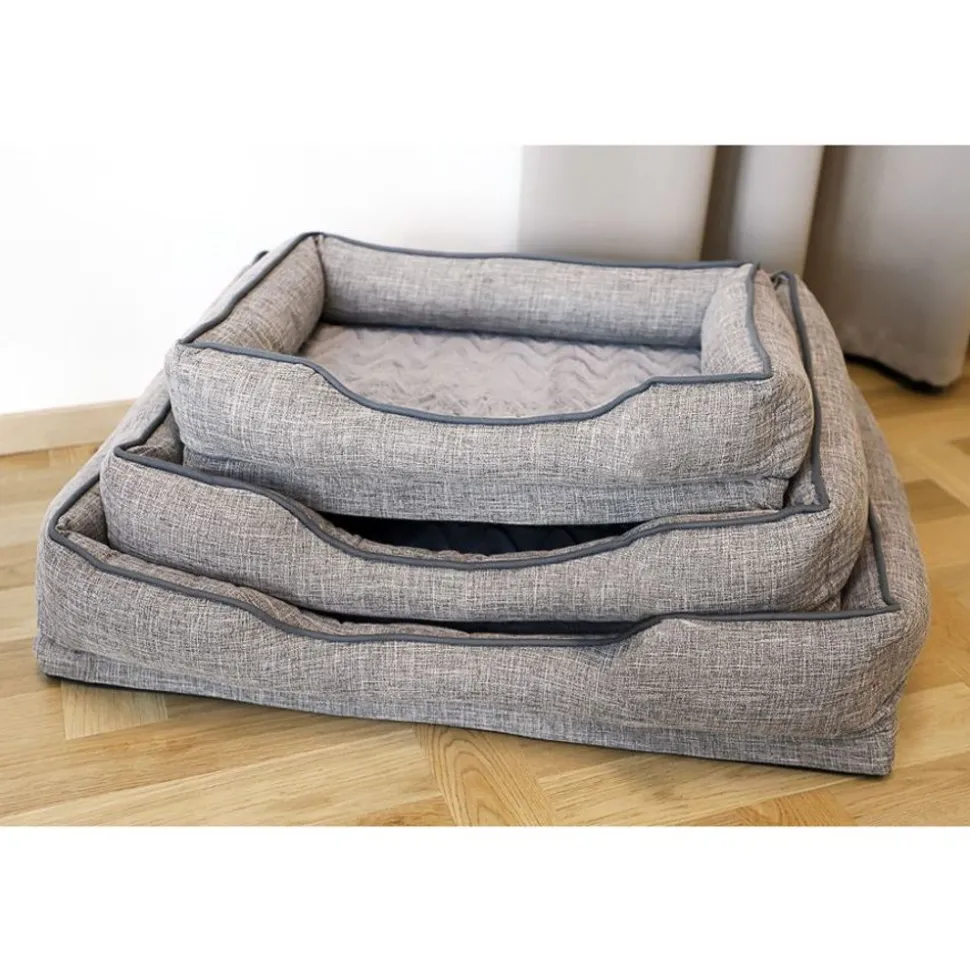 Gepolstertes Hundebett Gr. S 65X49X17Cm Grau