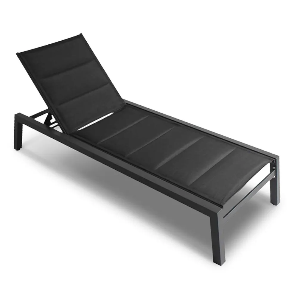 Gepolsterte Sonnenliege 190X70X95Cm Anthrazit/Schwarz