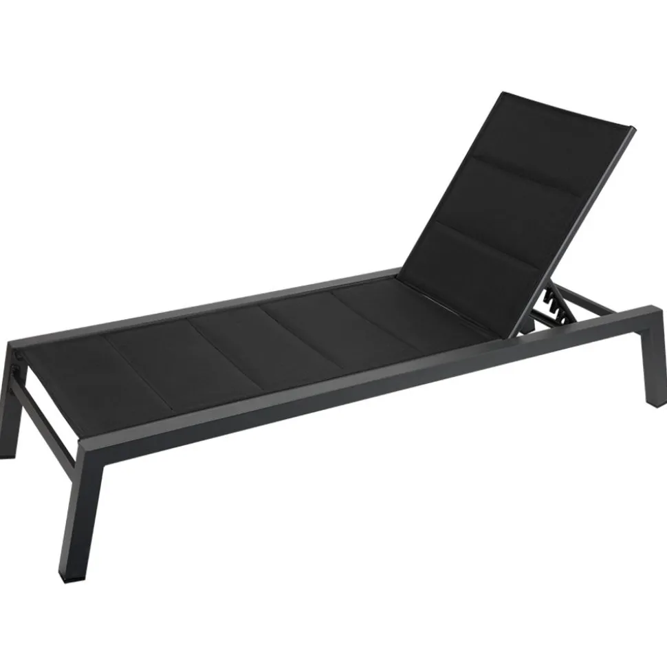 Gepolsterte Sonnenliege 190X70X95Cm Anthrazit/Schwarz
