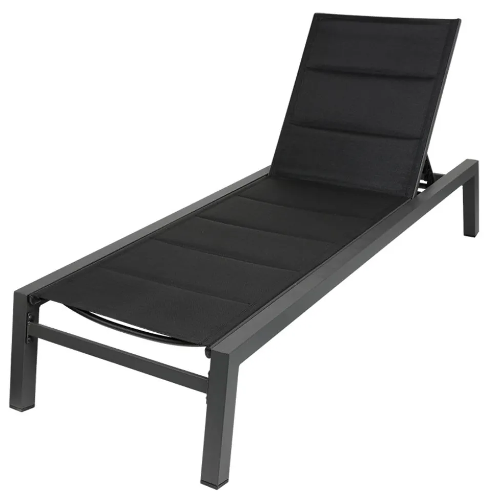 Gepolsterte Sonnenliege 190X70X95Cm Anthrazit/Schwarz