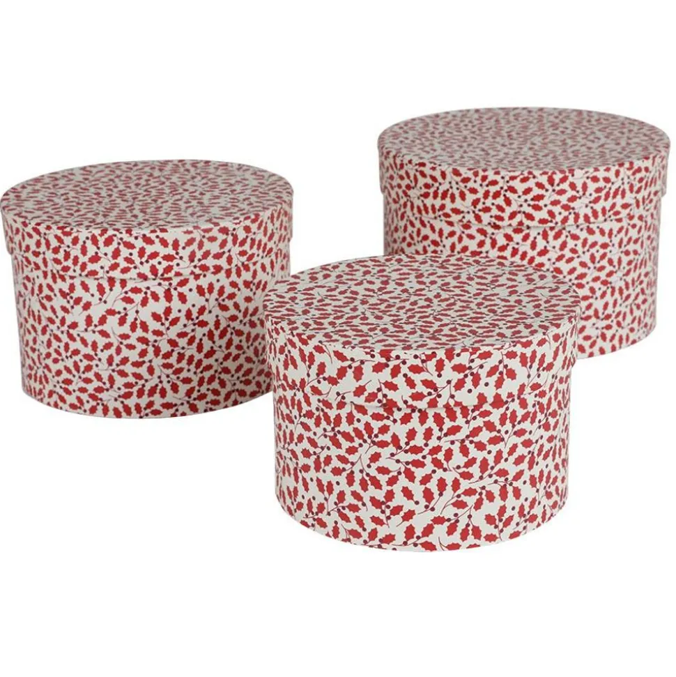 Geschenkboxen-Set Rund Ilex 3-Teilig