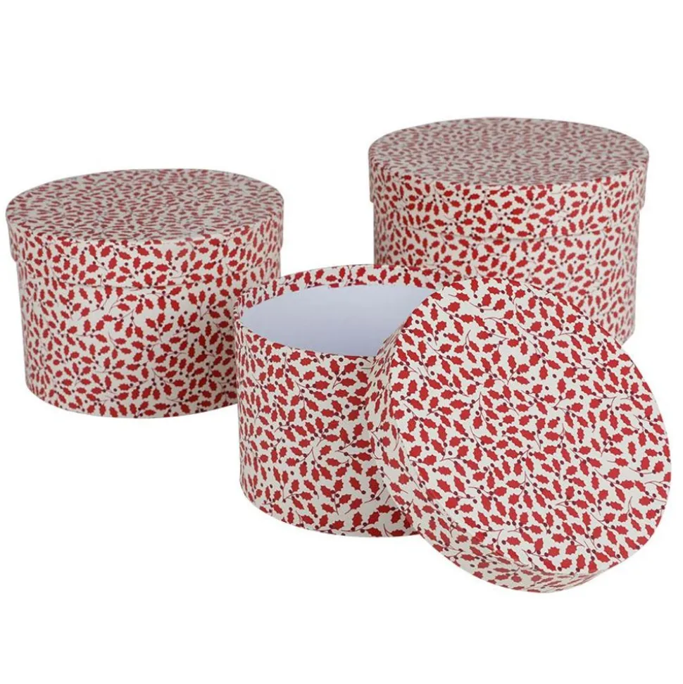 Geschenkboxen-Set Rund Ilex 3-Teilig