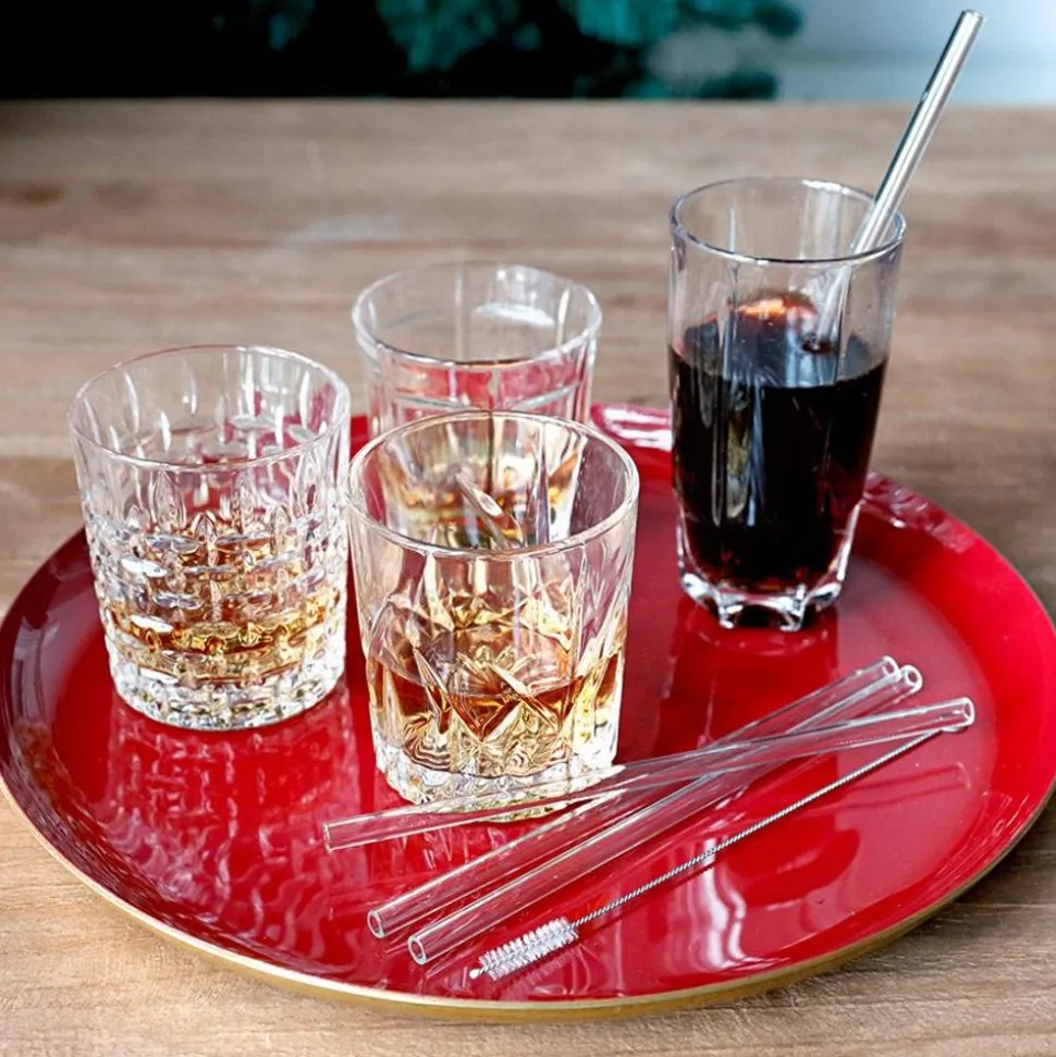 Glas-Trinkhalme 20Cm Mit Reinigungsburste 5-Teilig