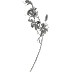 Glitzerzweig Mit Tannenzapfen Und Beeren 100Cm
