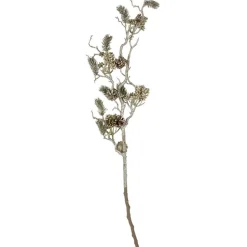 Glitzerzweig Mit Tannenzapfen Und Beeren 100Cm