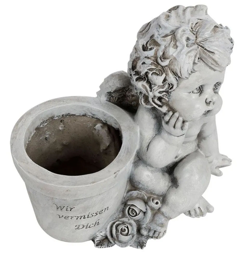 Grab-Engel Mit Pflanztopf 20X18X12Cm