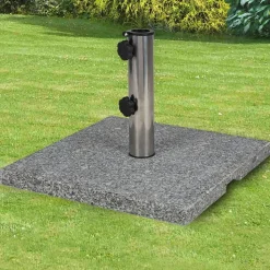 Granit-Sonnenschirmständer Eckig 20Kg, Poliertes Granit, Gewicht: 20Kg