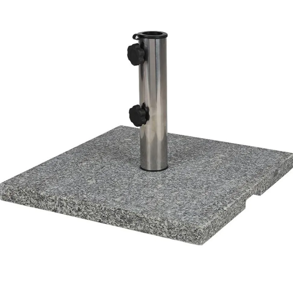 Granit-Sonnenschirmständer Eckig 20Kg, Poliertes Granit, Gewicht: 20Kg