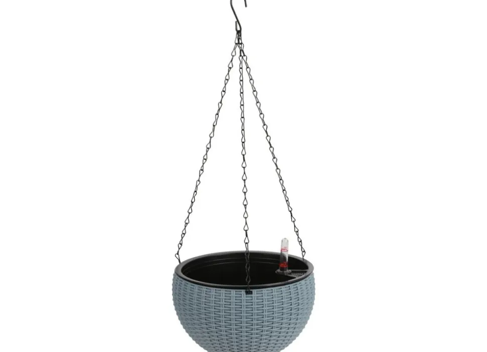 Gruner Jan Hangeampel Rattanoptik 22Cm Rauchblau