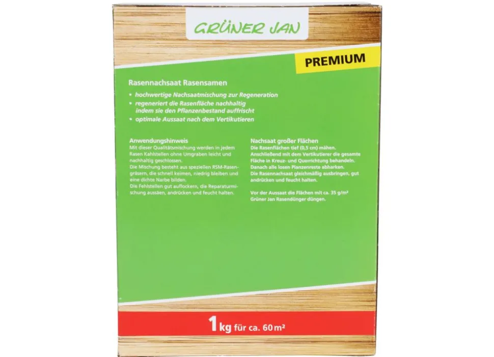 Gruner Jan Rasensamen Rasennachsaat Premium 1Kg