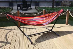 Hangematte Mit Gestell 270X108X100Cm Rot Gestreift