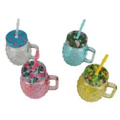 Henkelglas Ananas Mit Schraubdeckel Und Trinkhalm