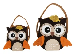 Herbstdeko Filztasche Eule 2Er-Set