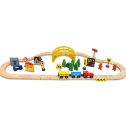 Holzeisenbahn-Spielset 60-Teilig
