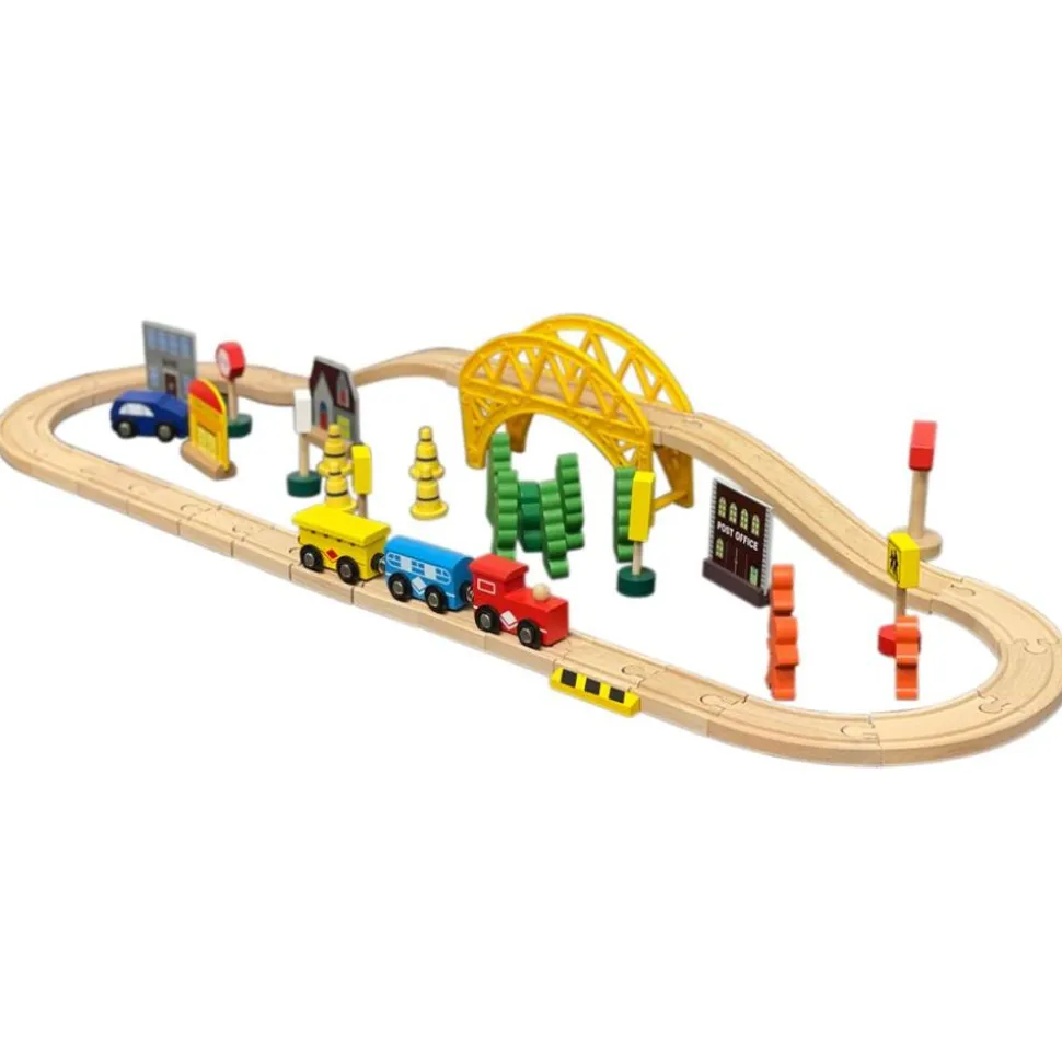 Holzeisenbahn-Spielset 60-Teilig