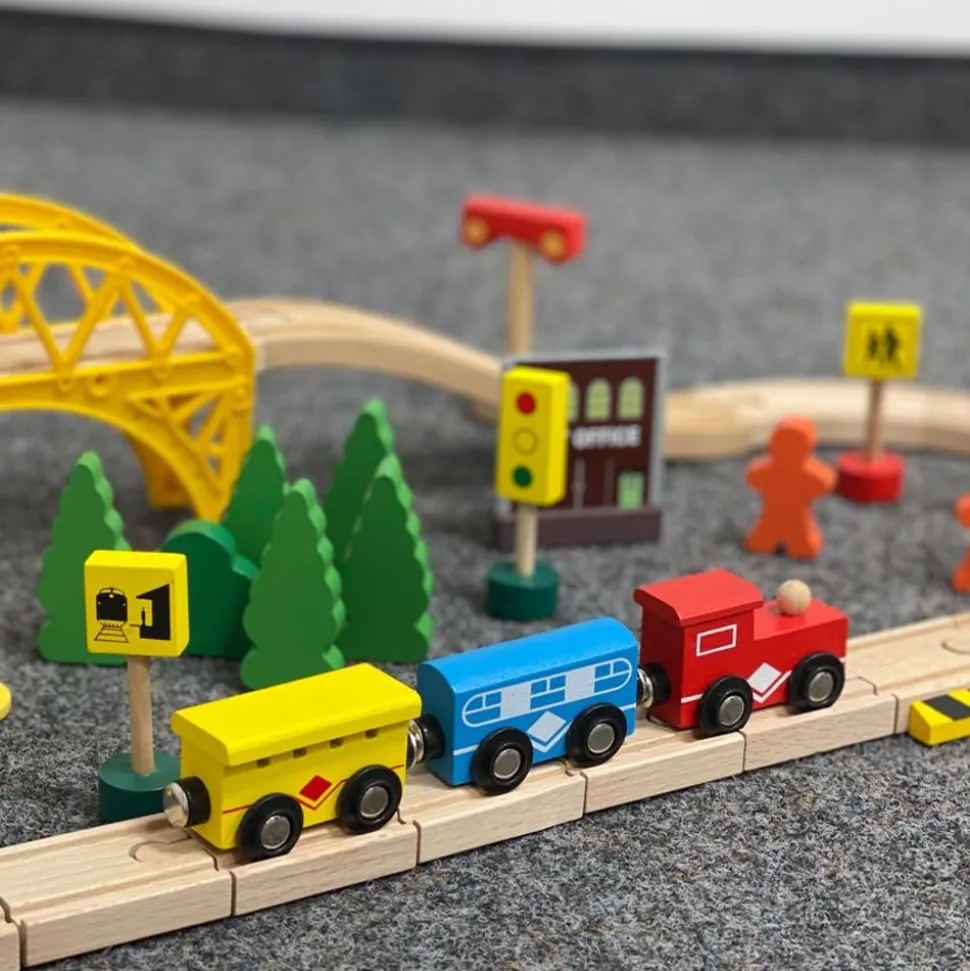 Holzeisenbahn-Spielset 60-Teilig