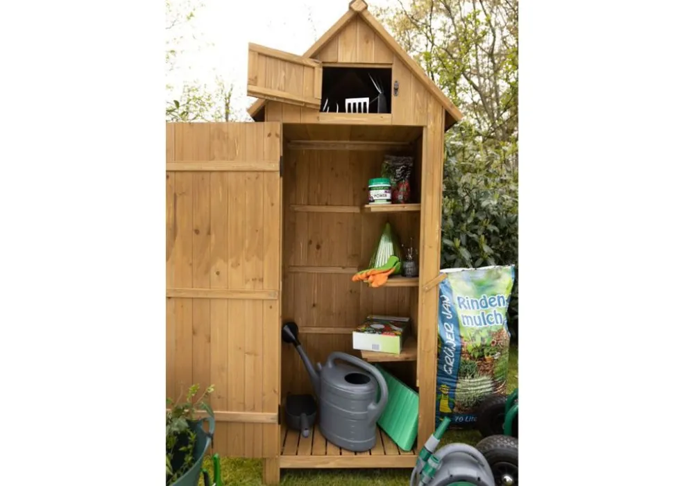 Holz-Gartenschrank 179Cm Natur