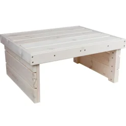 Holz-Gartentisch 70X32X59Cm White-Washed
