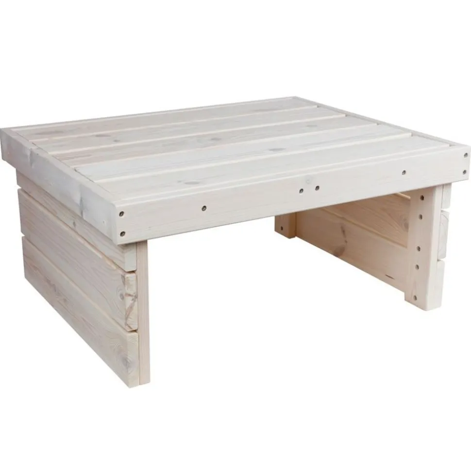Holz-Gartentisch 70X32X59Cm White-Washed