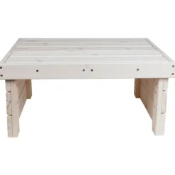 Holz-Gartentisch 70X32X59Cm White-Washed