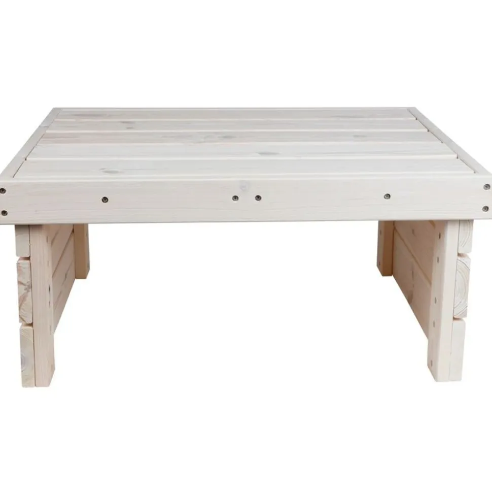 Holz-Gartentisch 70X32X59Cm White-Washed