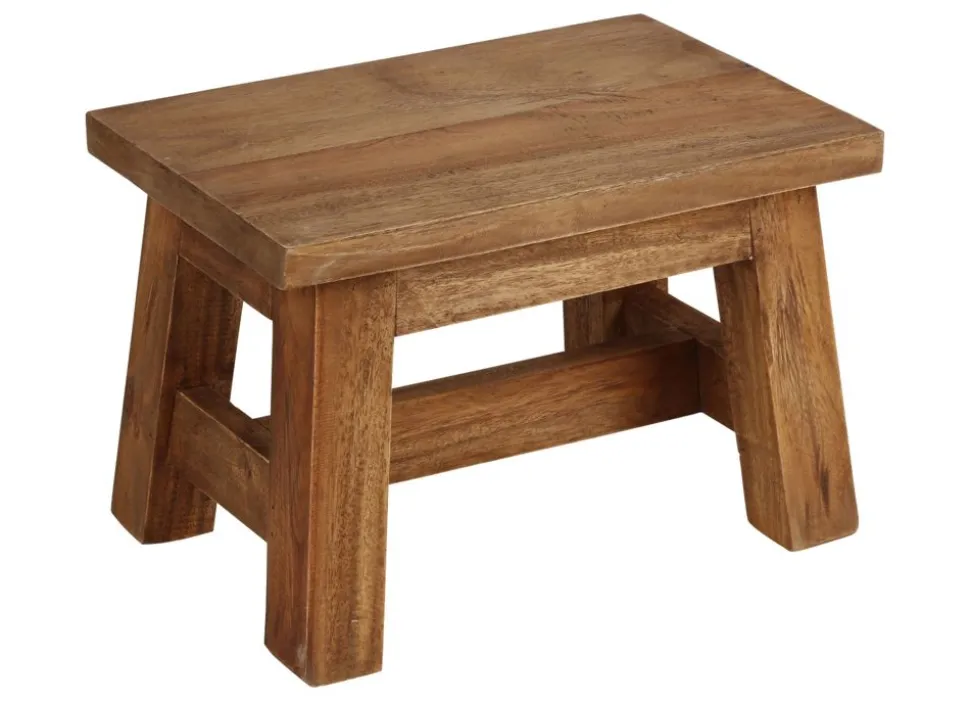 Holz-Hocker Ranch Rustikal 30X20X20Cm Natur